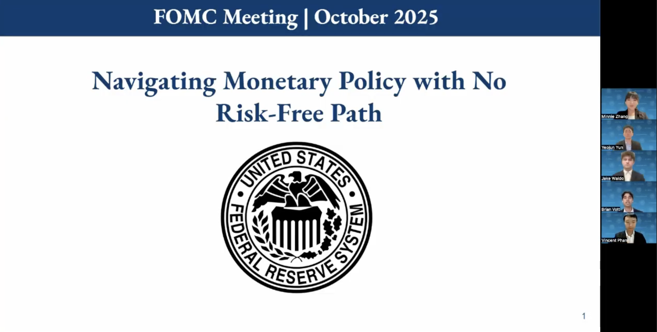 FOMC Meeting | October 2025 — Navigating Monetary Policy with No Risk-Free Path